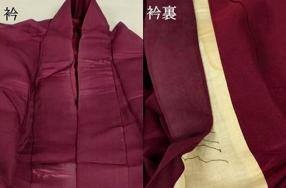 平和屋着物＊夏物 色無地 風景紋紗 黒鳶色 正絹 逸品 AABI0753jd