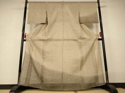 平和屋着物＊夏物 生紬 訪問着 草花文 暈し染め 正絹 逸品 AABI0759jd