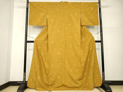 平和屋着物●上質な紬　丸文　正絹　逸品　AABI0761ck