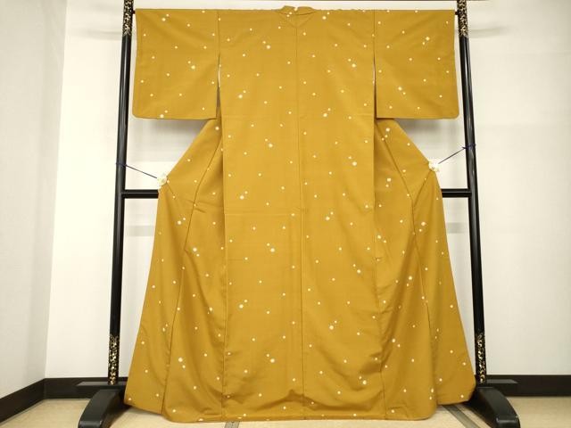 平和屋着物●上質な紬　丸文　正絹　逸品　AABI0761ck
