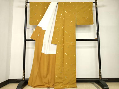 平和屋着物●上質な紬　丸文　正絹　逸品　AABI0761ck