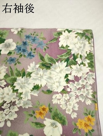 平和屋着物●上質な小紋　草花文　暈し染め　正絹　逸品　AABI0769ck