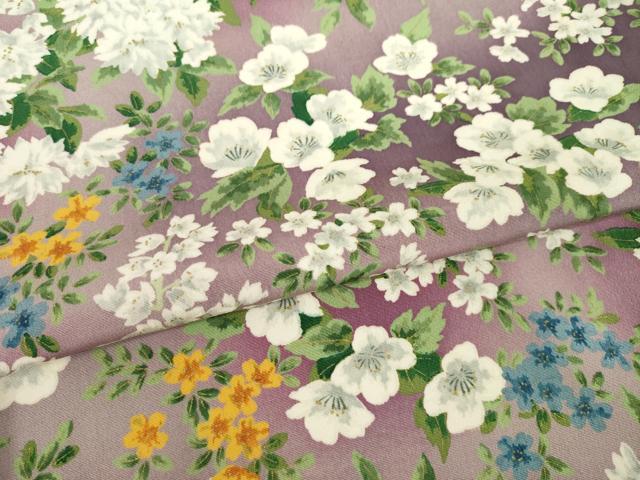 平和屋着物●上質な小紋　草花文　暈し染め　正絹　逸品　AABI0769ck