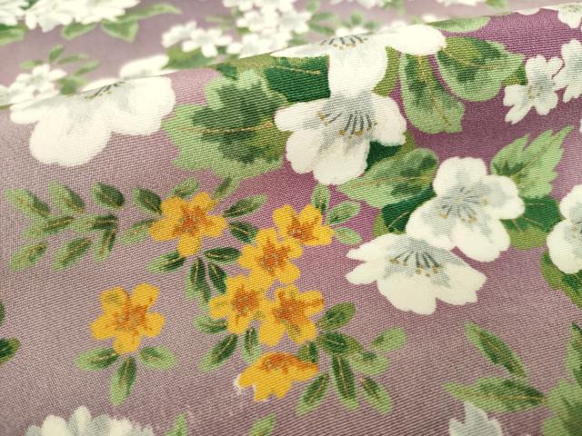 平和屋着物●上質な小紋　草花文　暈し染め　正絹　逸品　AABI0769ck