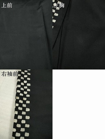 平和屋着物●男性　訪問着　市松文　正絹　逸品　AABI0772ck