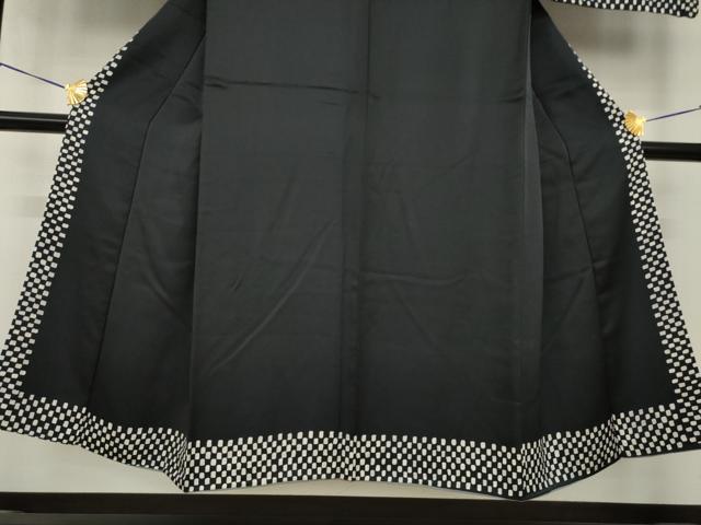 平和屋着物○男性 訪問着 市松文 正絹 逸品 AABI0772ck