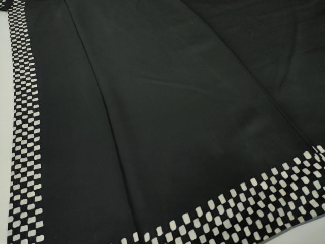 平和屋着物○男性 訪問着 市松文 正絹 逸品 AABI0772ck