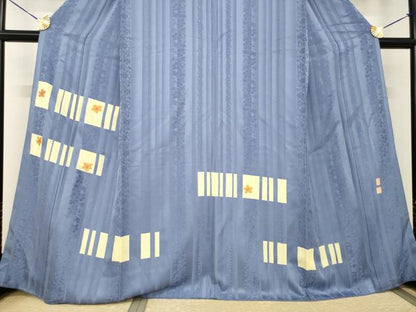 平和屋着物●京友禅　渥美博也　訪問着　駒刺繍　段違い花文　正絹　逸品　AABI0774ck