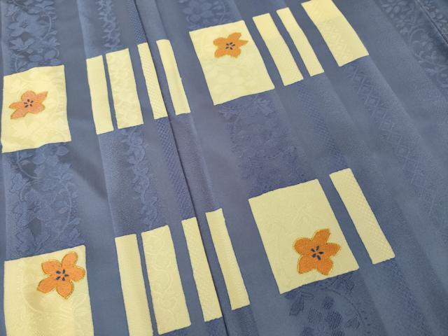 平和屋着物●京友禅　渥美博也　訪問着　駒刺繍　段違い花文　正絹　逸品　AABI0774ck