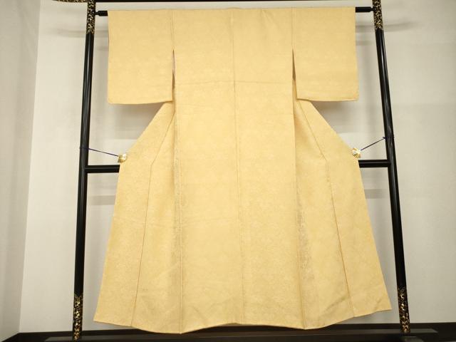 平和屋着物●お召　飾花文　飴色　正絹　逸品　AABI0775ck