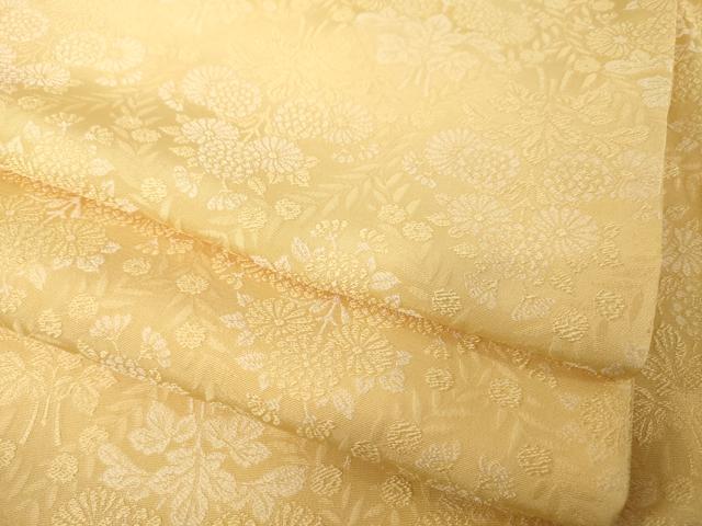 平和屋着物●お召　飾花文　飴色　正絹　逸品　AABI0775ck