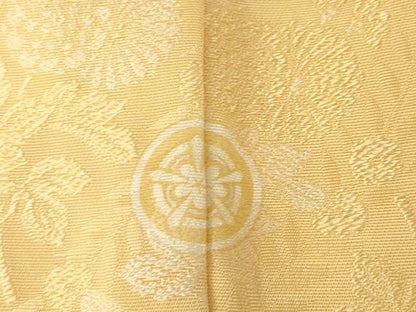 平和屋着物●お召　飾花文　飴色　正絹　逸品　AABI0775ck