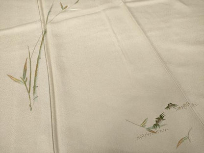 平和屋着物●色留訪問着　蘇州刺繍　蟹　金糸　正絹　逸品　未使用　AABI0777ck