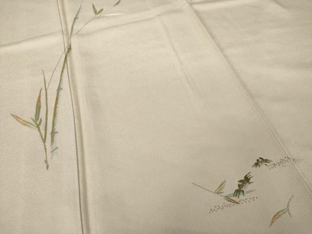 平和屋着物●色留訪問着　蘇州刺繍　蟹　金糸　正絹　逸品　未使用　AABI0777ck