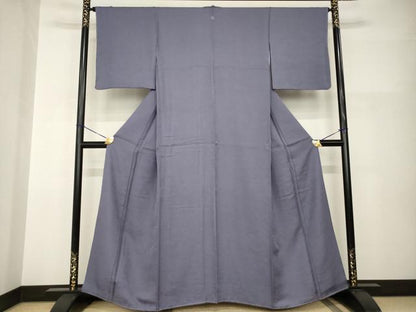 平和屋着物●上質な色無地　草花地紋　藤煤竹色　正絹　逸品　AABI0778ck