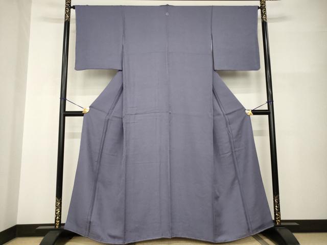 平和屋着物●上質な色無地　草花地紋　藤煤竹色　正絹　逸品　AABI0778ck