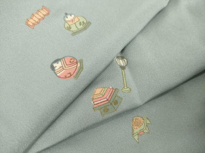 平和屋着物●長襦袢　無双仕立て　ひな祭り　正絹　逸品　AABI0779ck