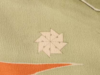平和屋本店●アンティーク　大正ロマン　振袖　駒刺繍　御所車松文　金彩　正絹　逸品　AABI0782ck