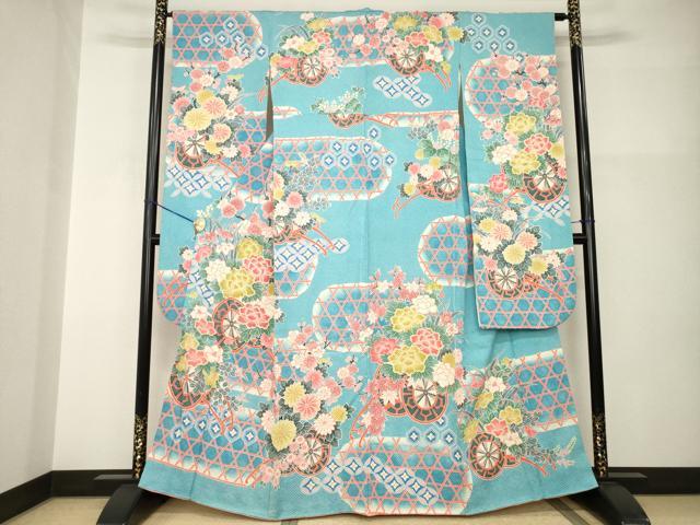 平和屋着物●名門　藤娘きぬたや・総絞り　訪問着　花唐草文　正絹　逸品　未使用　CABA9980gh 平和屋着物○名門 藤娘きぬたや・総絞り 振袖 草花文 正絹 逸品
