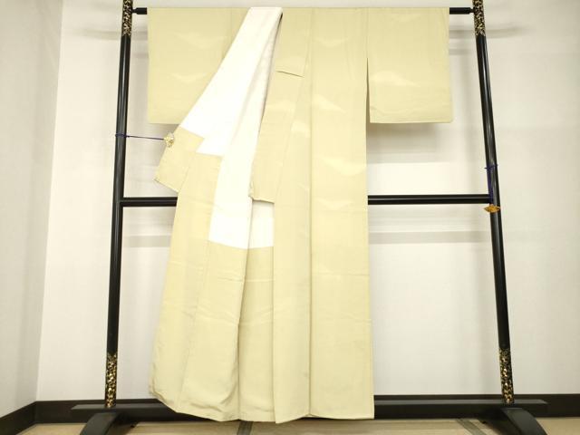 平和屋着物●上質な色無地　遠山地紋　蒸栗色　正絹　逸品　AABI0795ck