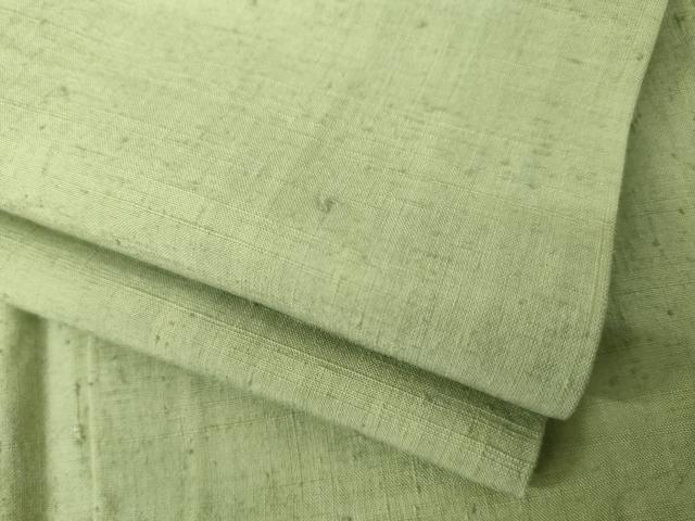平和屋着物●上質な紬　色無地　黄海松茶色　鈴乃屋扱い　正絹　逸品　AABI0798ck