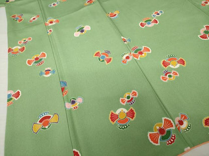 平和屋着物●上質な小紋　ふくら雀　正絹　逸品　AABI0800ck