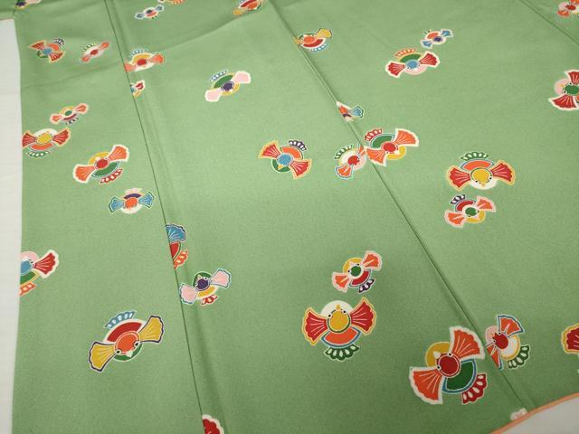 平和屋着物●上質な小紋　ふくら雀　正絹　逸品　AABI0800ck