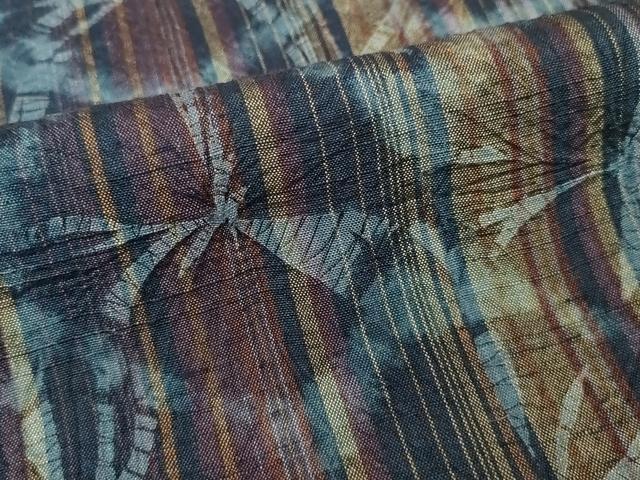 平和屋着物●上質な紬　蜘蛛絞り　正絹　逸品　AABI0801ck