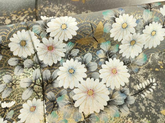 平和屋着物●訪問着　花蝶文　暈し染め　金彩　正絹　逸品　AABI0804ck