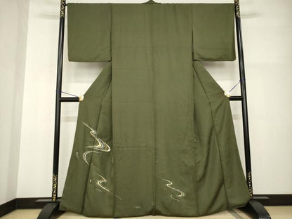 平和屋着物●訪問着　流水文　金彩　正絹　逸品　AABI0807ck