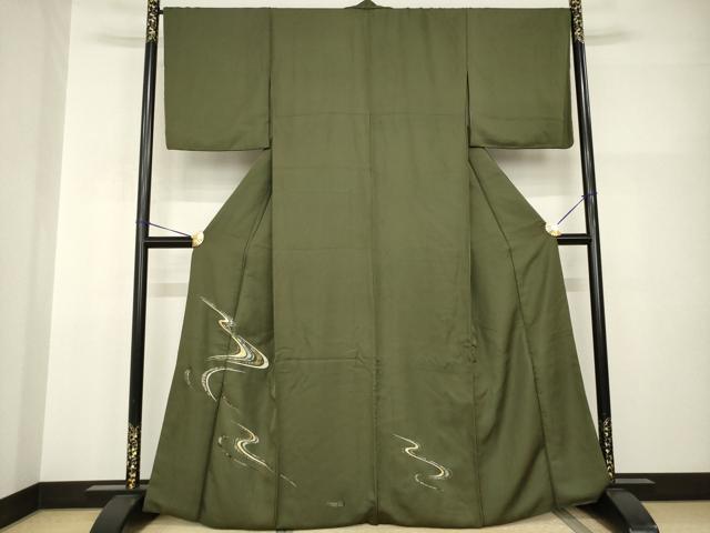 平和屋着物●訪問着　流水文　金彩　正絹　逸品　AABI0807ck