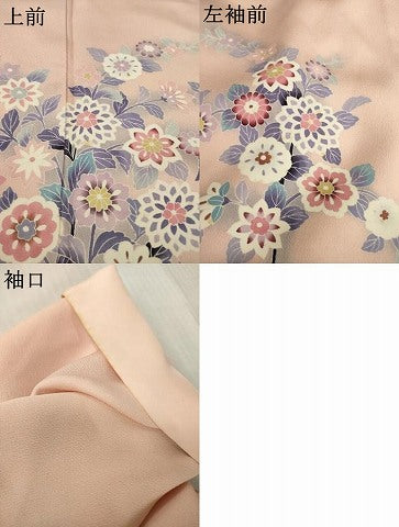 平和屋着物●訪問着　友禅　草花文　正絹　逸品　AABI0812ck