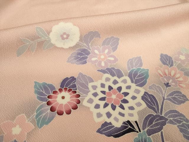 平和屋着物●訪問着　友禅　草花文　正絹　逸品　AABI0812ck
