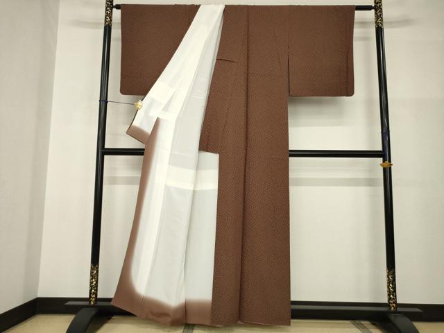 平和屋着物●上質な小紋　小花文　正絹　逸品　AABI0814ck