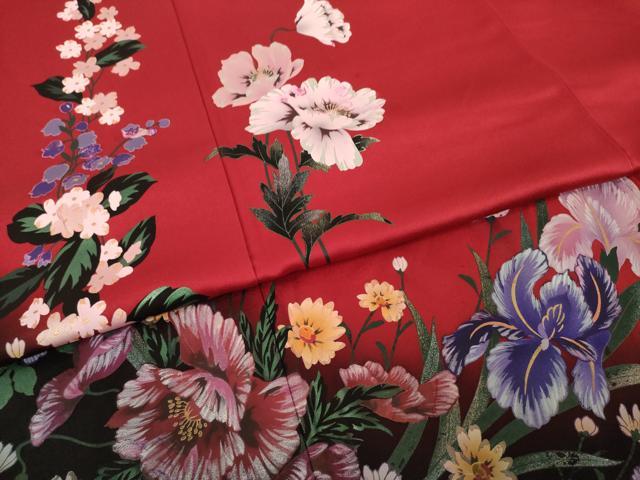 平和屋着物●プリマヴェーラ　振袖　草花文　暈し染め　正絹　逸品　AABI0816ck