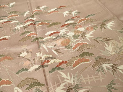 平和屋着物●訪問着　友禅　吉祥文　金彩　正絹　逸品　AABI0817ck