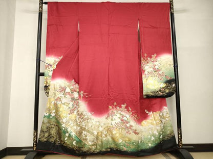 平和屋着物●豪華振袖　飾花文　暈し染め　やまと誂製　正絹　逸品　AABI0818ck