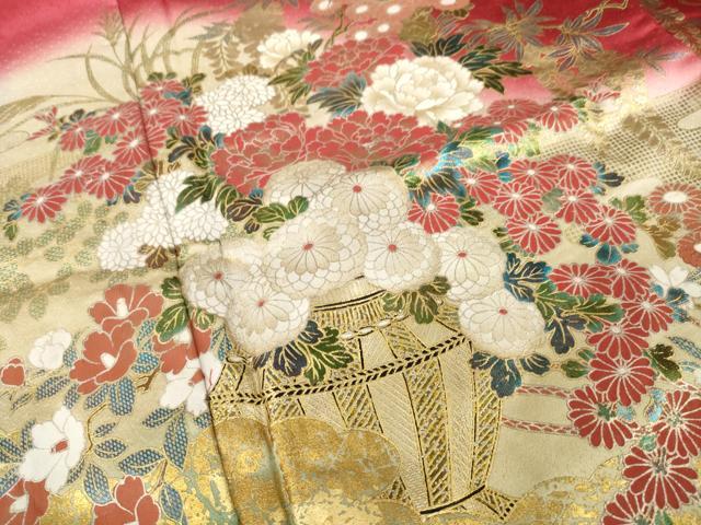平和屋着物●豪華振袖　飾花文　暈し染め　やまと誂製　正絹　逸品　AABI0818ck