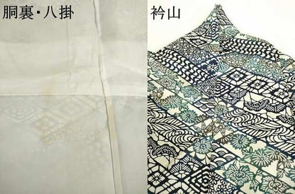 平和屋着物●上質な小紋　型染め　草花文　正絹　逸品　AABI0819ck