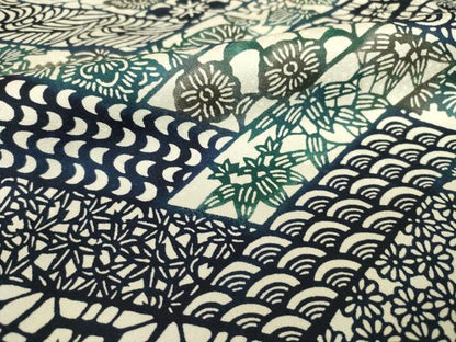 平和屋着物●上質な小紋　型染め　草花文　正絹　逸品　AABI0819ck