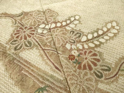 平和屋着物●訪問着　総絞り　刺繍　流水花文　やまと誂製　正絹　逸品　未使用　AABI0824ck