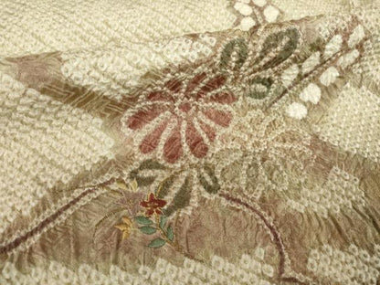 平和屋着物●訪問着　総絞り　刺繍　流水花文　やまと誂製　正絹　逸品　未使用　AABI0824ck