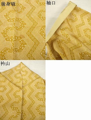 平和屋着物●上質な小紋　幾何学文　正絹　逸品　AABI0833ck