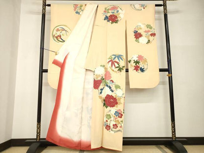 平和屋着物●豪華振袖　友禅　花丸文　正絹　逸品　AABI0838ck