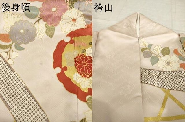 平和屋着物●十日町老舗ブランド　吉澤友禅　吾妻徳穂　振袖　雪輪花籬文　正絹　逸品　AABI0840ck
