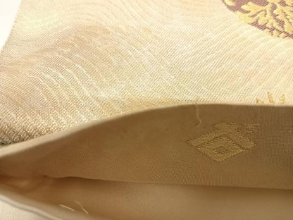 平和屋着物◎六通柄袋帯　唐織　道長花文　金糸　正絹　逸品　AABI0845yx