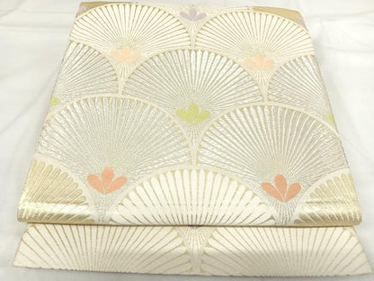 平和屋着物◎六通柄袋帯　唐織　青海波　金銀糸　正絹　逸品　AABI0847yx