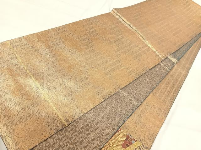 平和屋着物◎佐賀錦　太鼓柄袋帯　唐織　吉祥花文　金銀糸　正絹　逸品　AABI0849yx