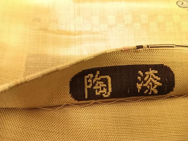 平和屋着物◎六通柄袋帯　陶漆　色紙花文　正絹　逸品　AABI0864yx