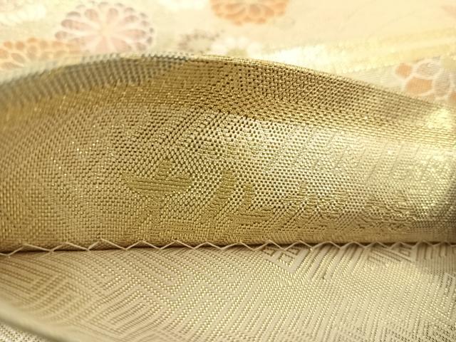 平和屋着物◎本佐賀錦 六通柄袋帯 九百錦 鴛鴦花文 金糸 正絹 逸品 AABI0870yx